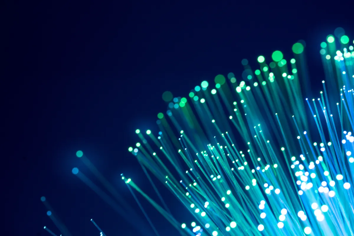 Fibres optiques lumineuses bleues